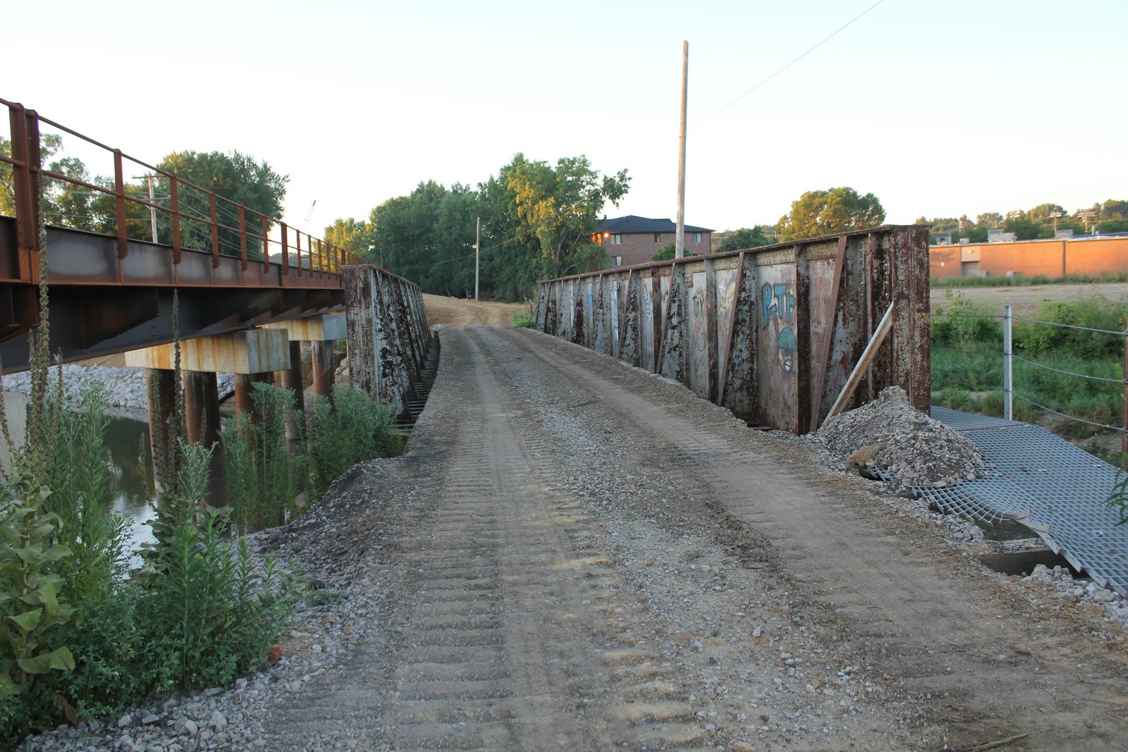 Looking south, new (present) bridge to left